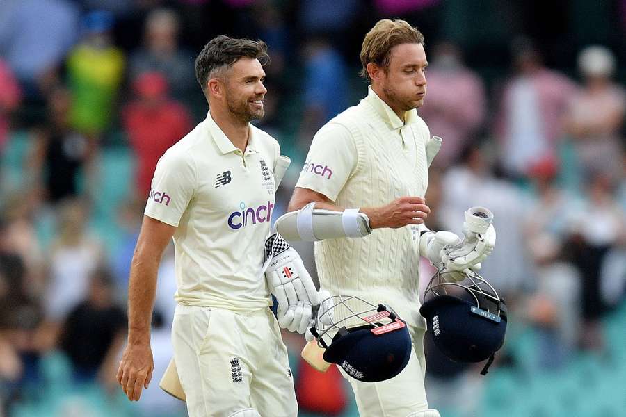 Reunited: England's pace attack of Stuart Broad (R) and James Anderson