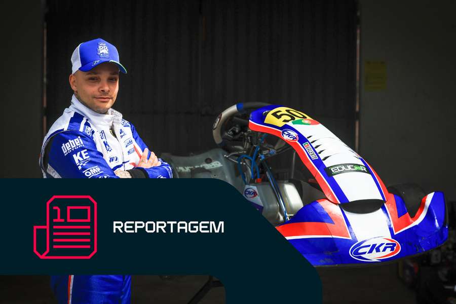 Pedro Valente e o seu kart Pedro Valente e o seu kart
