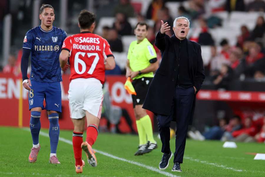 José Mourinho en el partido contra el SC Braga