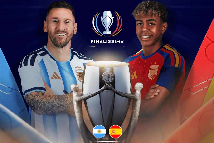 Messi (esq.) e Yamal vão se pegar no Catar Messi (esq.) e Yamal vão se pegar no Catar