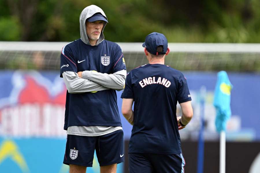 England manager Thomas Tuchel oversees the team practice England manager Thomas Tuchel oversees the team practice