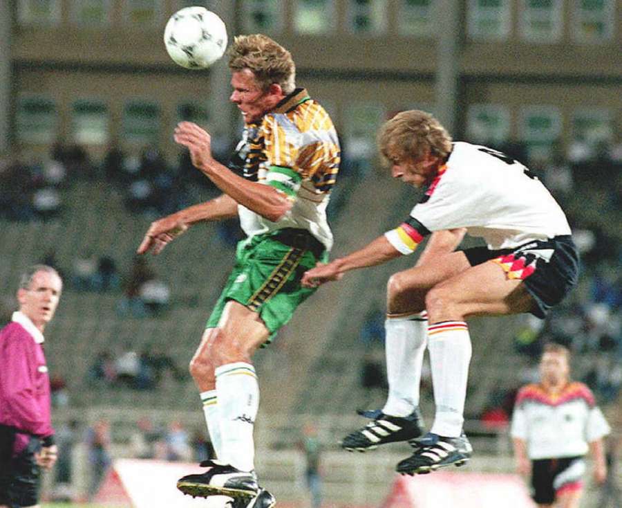 Jurgen Klinsmann playing in Johannesburg in 1995 Jurgen Klinsmann playing in Johannesburg in 1995