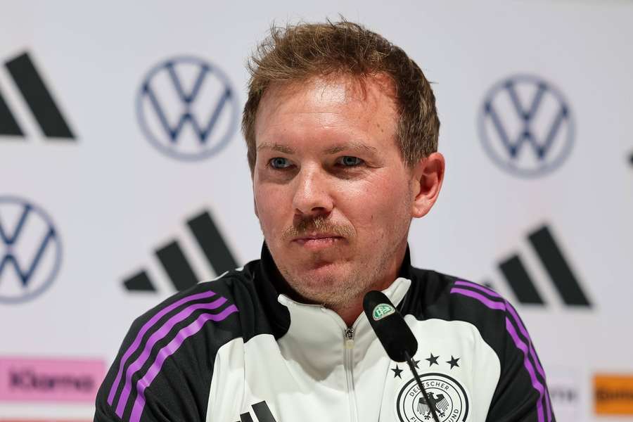 Julian Nagelsmann auf der Pressekonferenz.