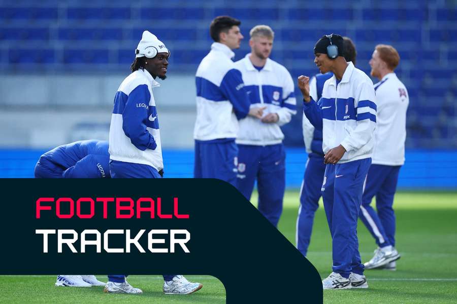 Chelsea's players ahead of their match with Everton