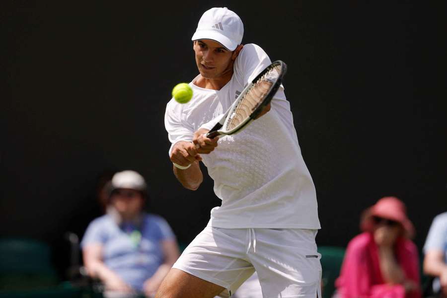 Rafael Jodar in action during his first-round match against Britain's Felix Gill 