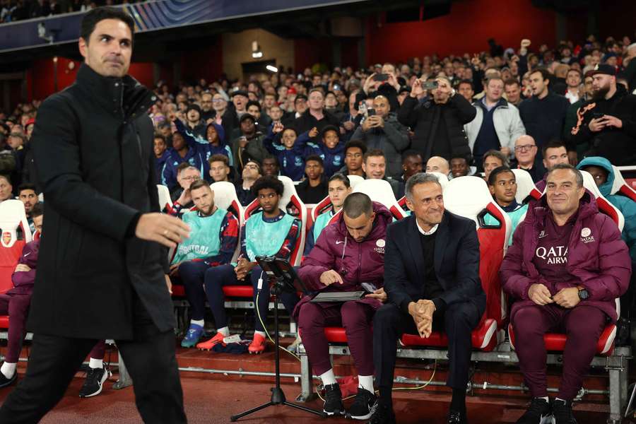 Arteta et Luis Enrique en octobre 2024.