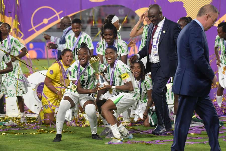 Le Nigéria célébrant son titre face au Maroc lors de la finale 2025 Le Nigéria célébrant son titre face au Maroc lors de la finale 2025