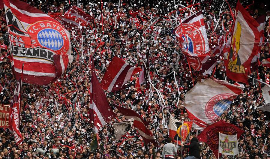 Bayern Munich supporters were in buoyant mood Bayern Munich supporters were in buoyant mood