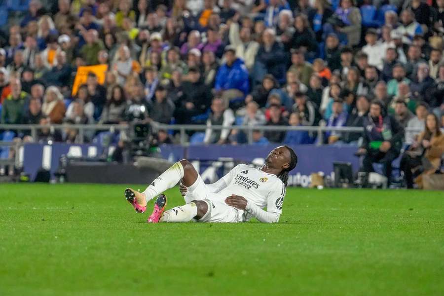 Eduardo Camavinga, gravement blessé à l'adducteur gauche lors du match face à Getafe, le 23 avril 2025.
