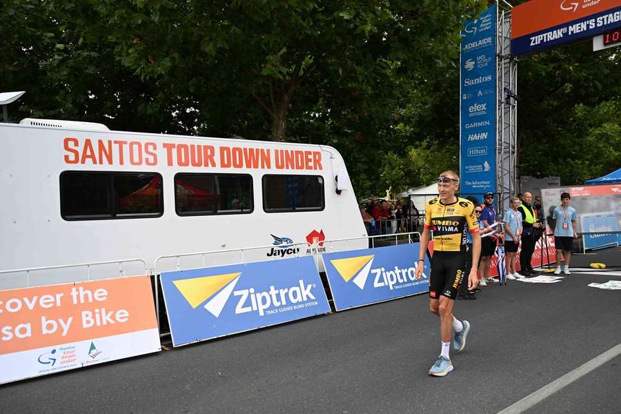 Robert Gesink tijdens de Tour Down Under op 18 januari Robert Gesink tijdens de Tour Down Under op 18 januari