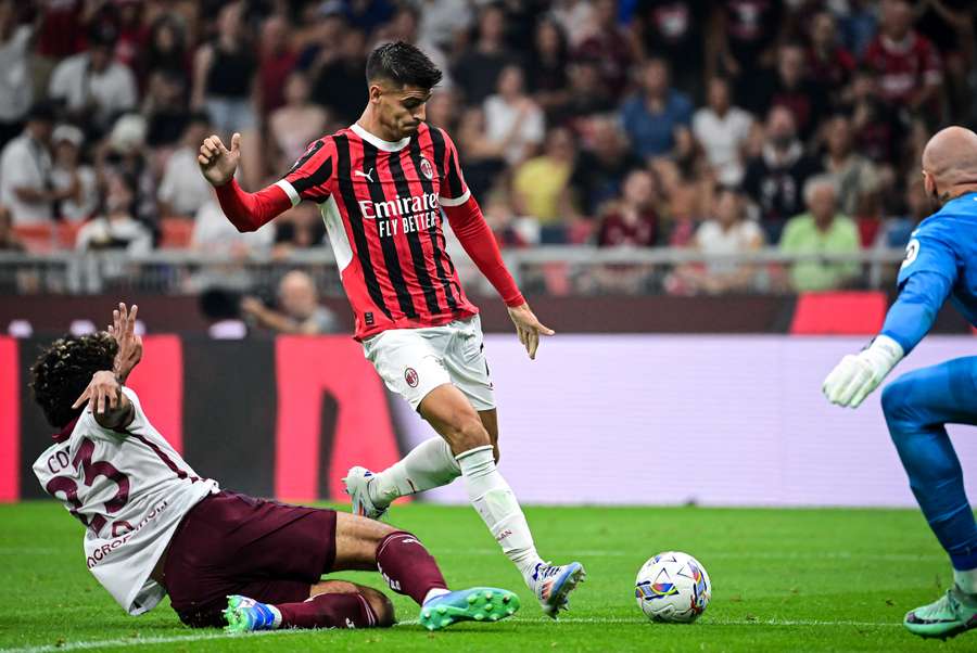 Álvaro Morata marca en su debut con el AC Milan