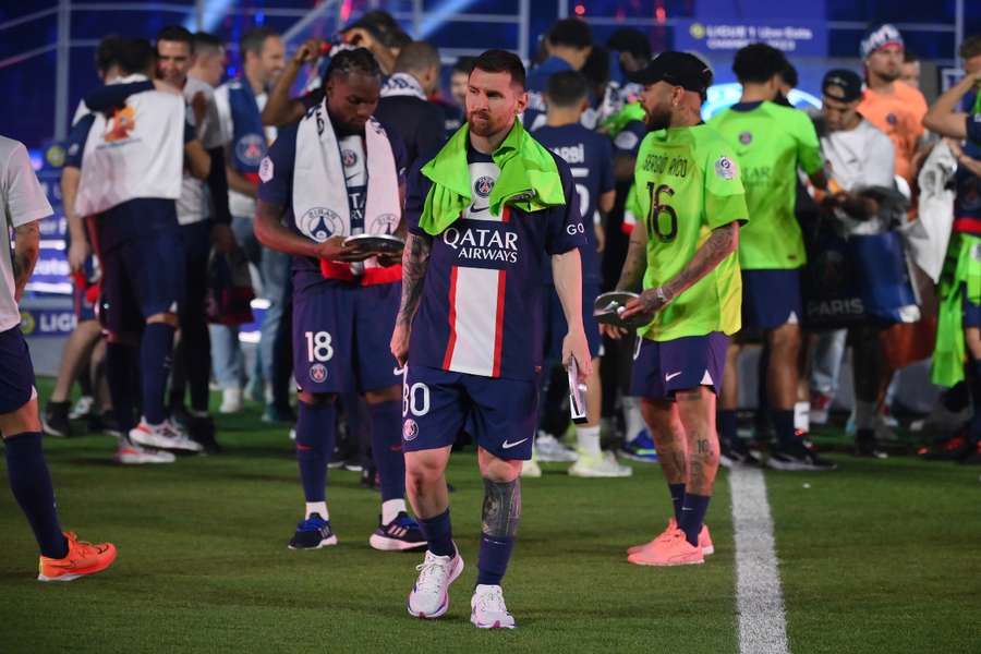 Messi, em sua despedida do time de Paris