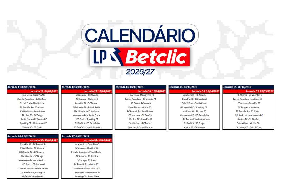 Calendário da Liga Portugal