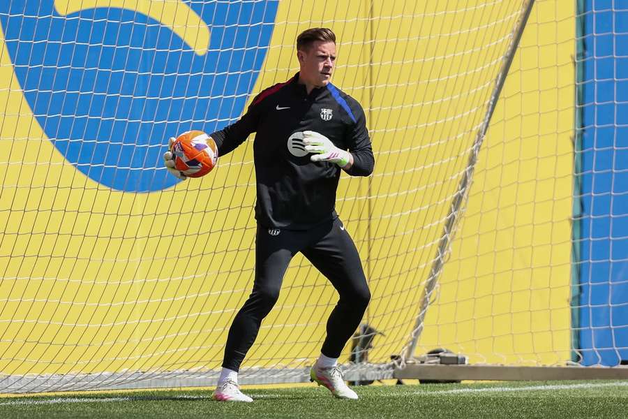 Marc-André ter Stegen no treino do Barcelona