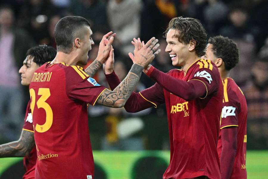 Les joueurs de la Roma ce samedi.