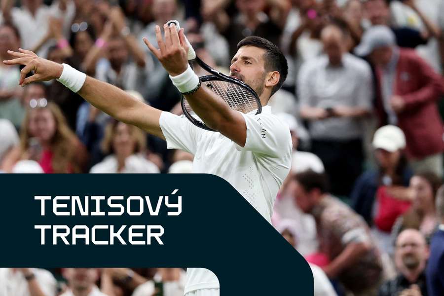 Djokovič a jeho tradičná oslava.