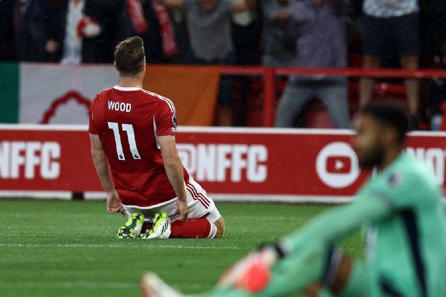 Chris Wood celebrates the winner