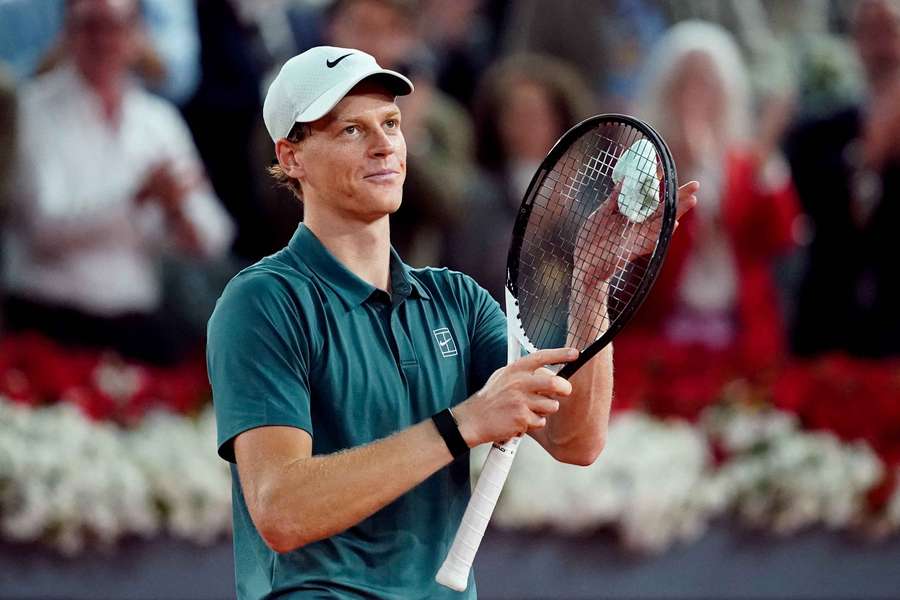 Jannik Sinner celebrates his victory