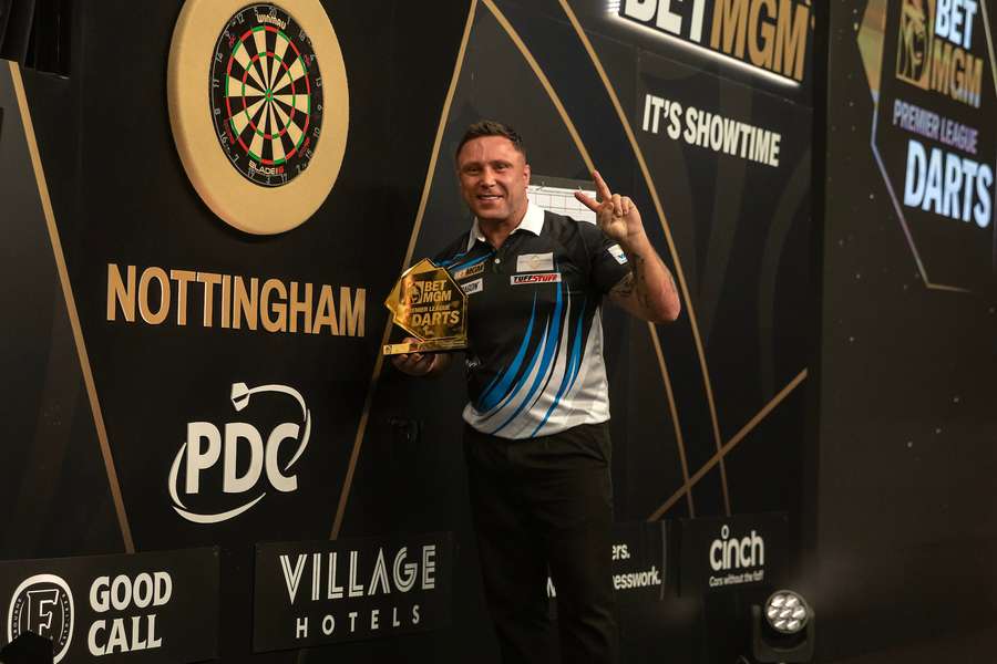 Gerwyn Price mit seinem zweiten Tagessieg.