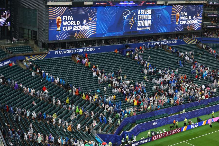 Fans leave stands Fans leave stands