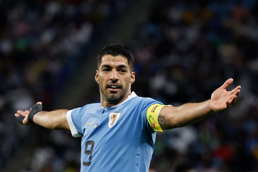 Luis Suarez playing for Uruguay during the World Cup