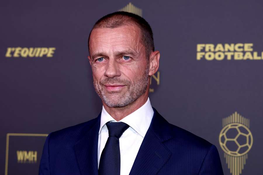 Aleksander Ceferin tijdens de Ballon d'Or 2023