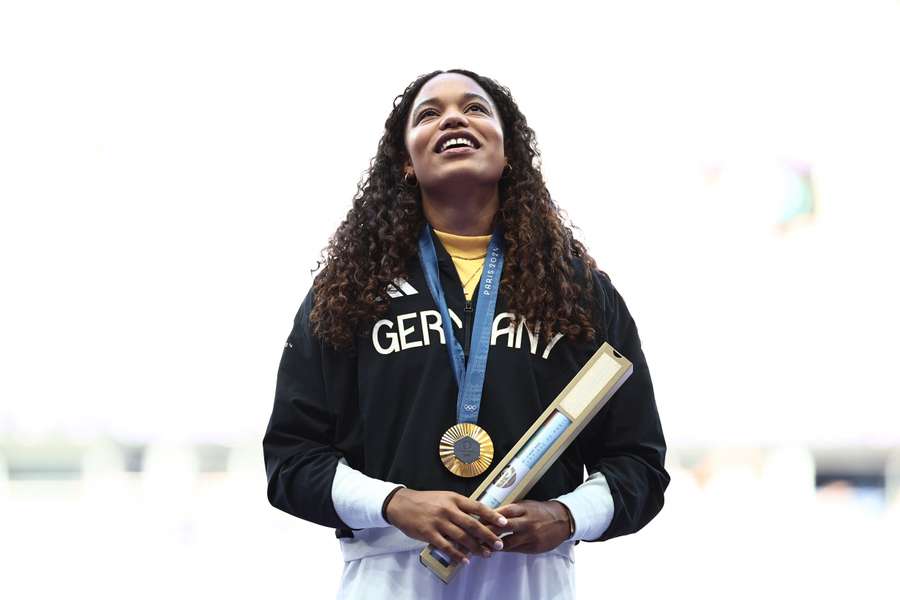 Yemisi Ogunleye gewann Gold im Kugelstoßen.