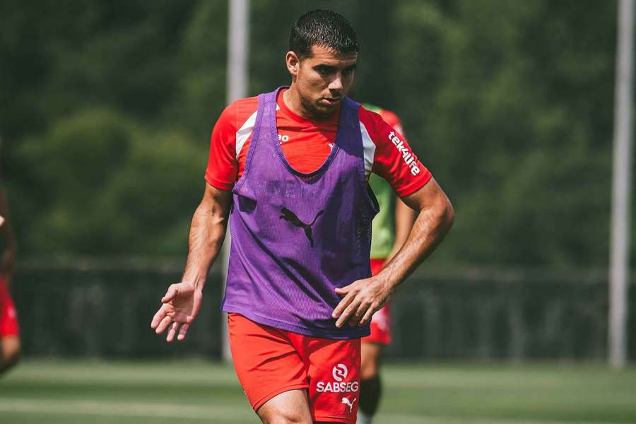 Víctor Gómez no treino do SC Braga Víctor Gómez no treino do SC Braga