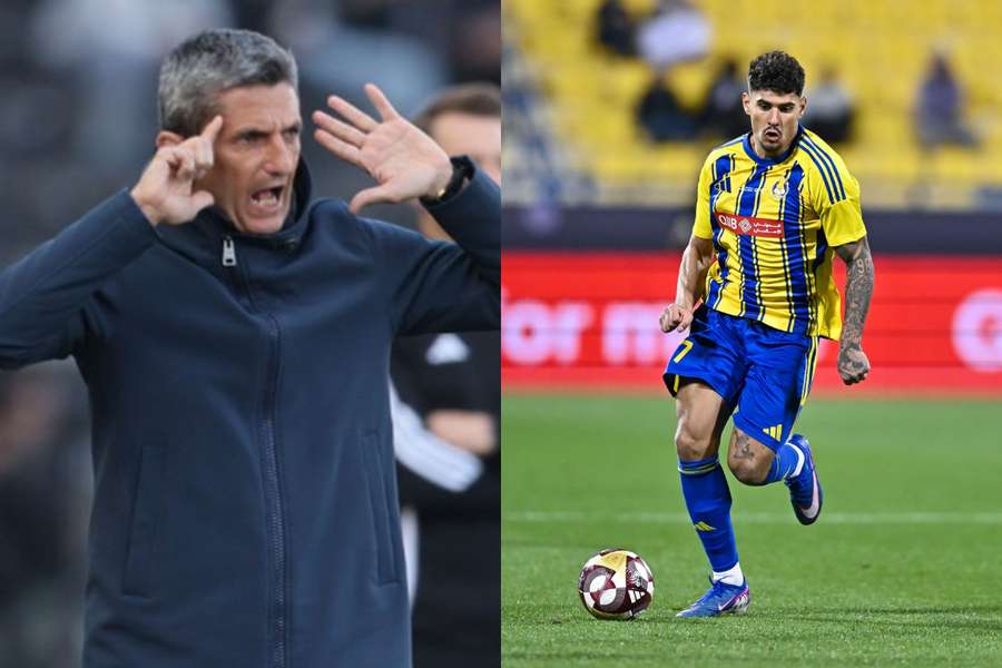 Răzvan Lucescu, antrenorul lui Al-Sadd, și Florinel Coman, jucătorul celor de la Al-Gharafa Răzvan Lucescu, antrenorul lui Al-Sadd, și Florinel Coman, jucătorul celor de la Al-Gharafa