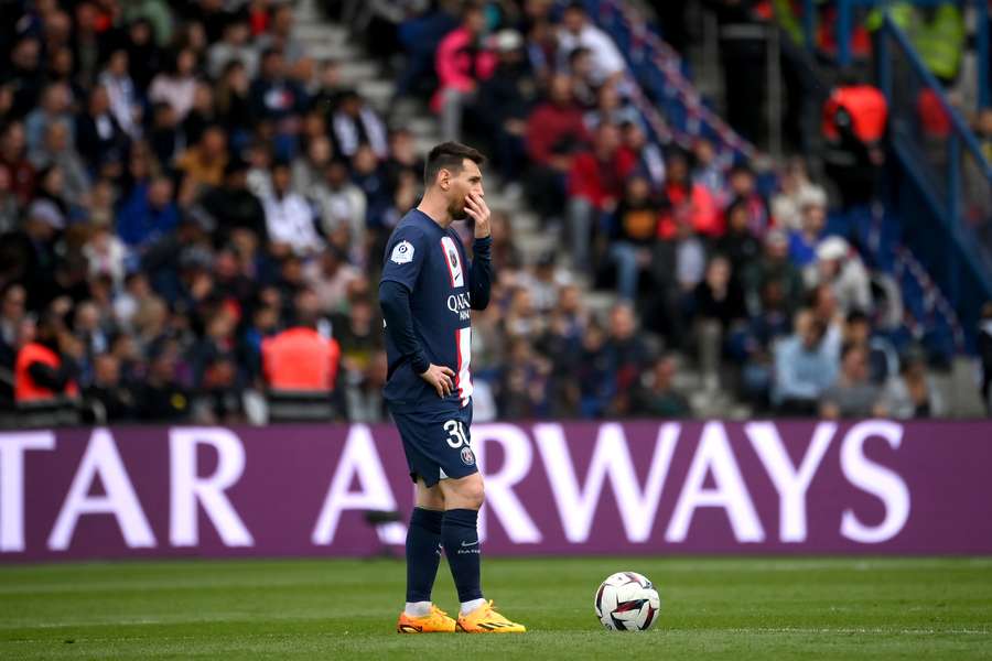 Lionel Messi durante el partido contra el Lorient 