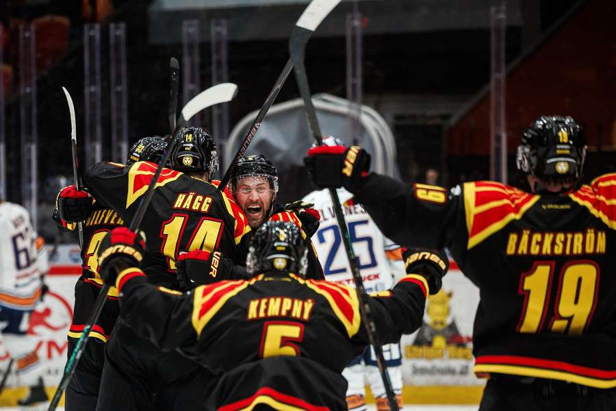 Brynas players go wild after their overtime winner