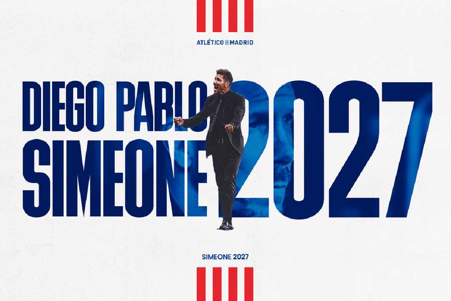 Simeone renueva con el Atlético de Madrid hasta 2027
