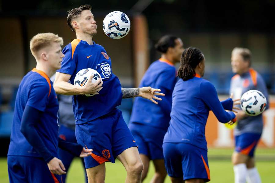 De Oranje-spelers op de training