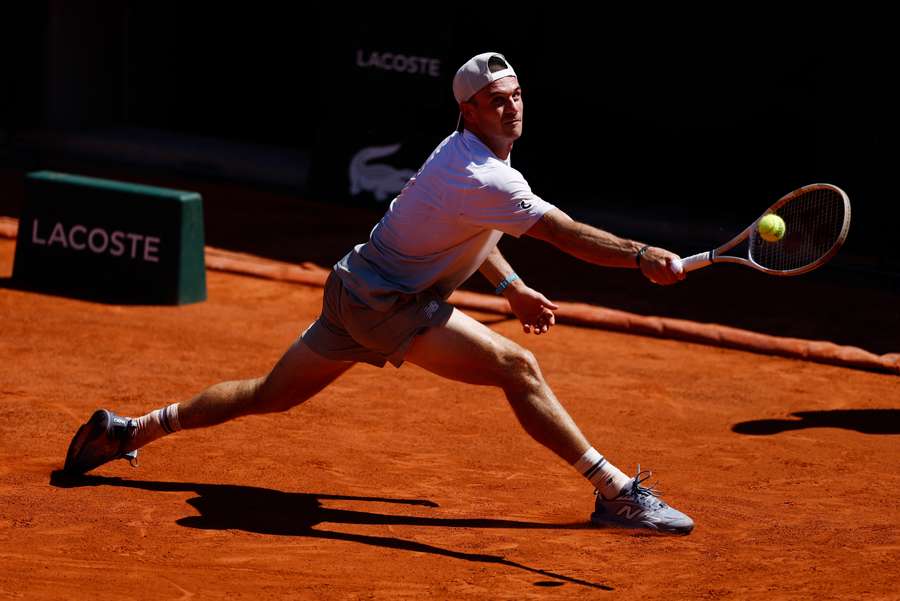 Tommy Paul of the US in action during his third-round match against Russia's Karen Khachanov