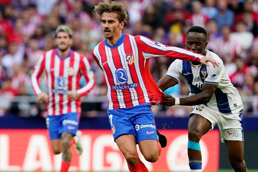 Antoine Griezmann no jogo contra o Leganés