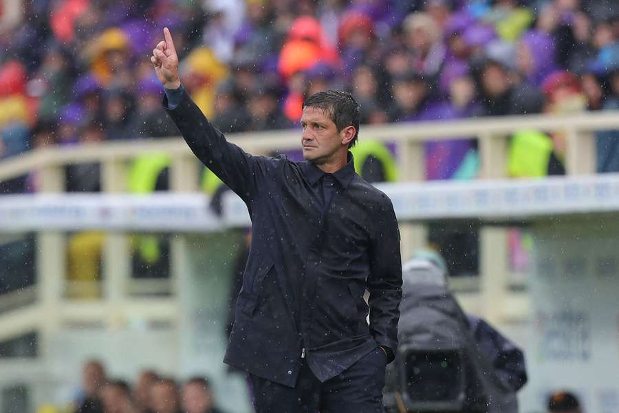 Cristian Chivu on the touchline