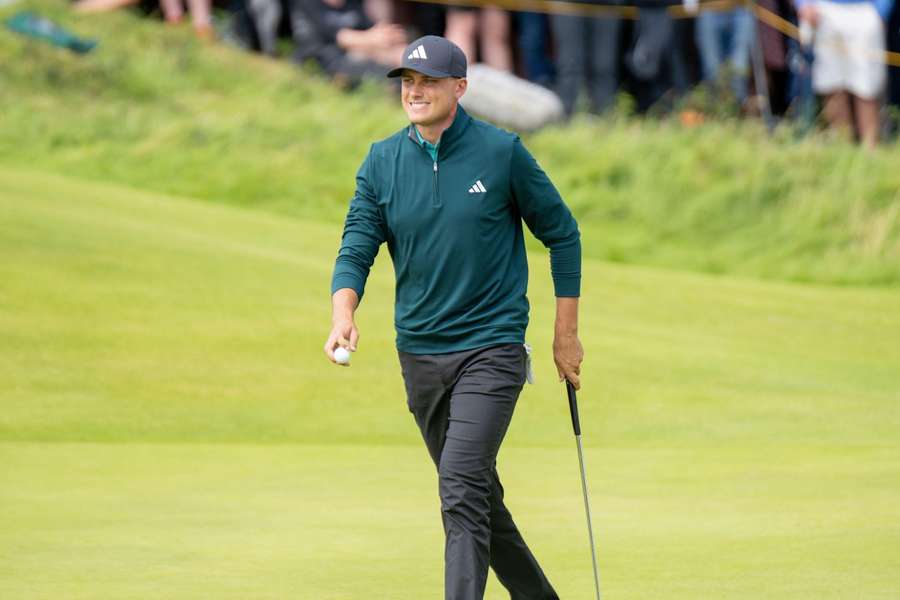 All smiles for Aberg after strong round 2 at The Open