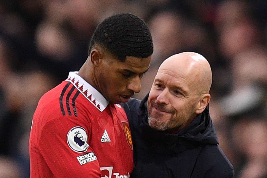 Unter Trainer Ten Hag fand Rashford (li.) zu alter Stärke zurück