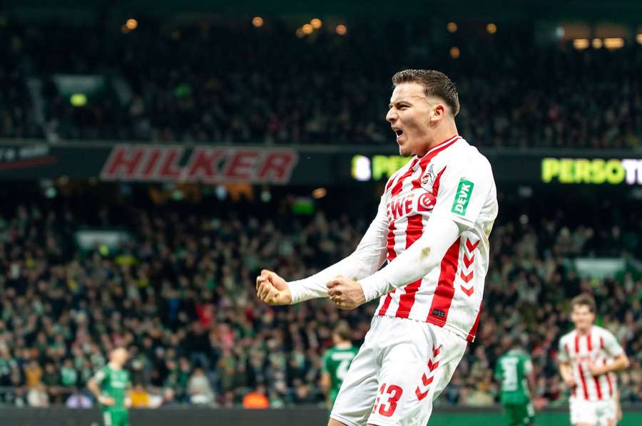 Said El Mala bejubelt seinen Last-Minute-Treffer für den 1. FC Köln bei Werder Bremen.