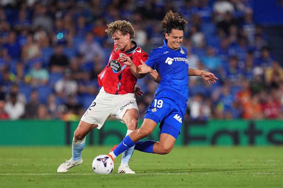 Un'azione di gioco di Getafe-Celta Un'azione di gioco di Getafe-Celta