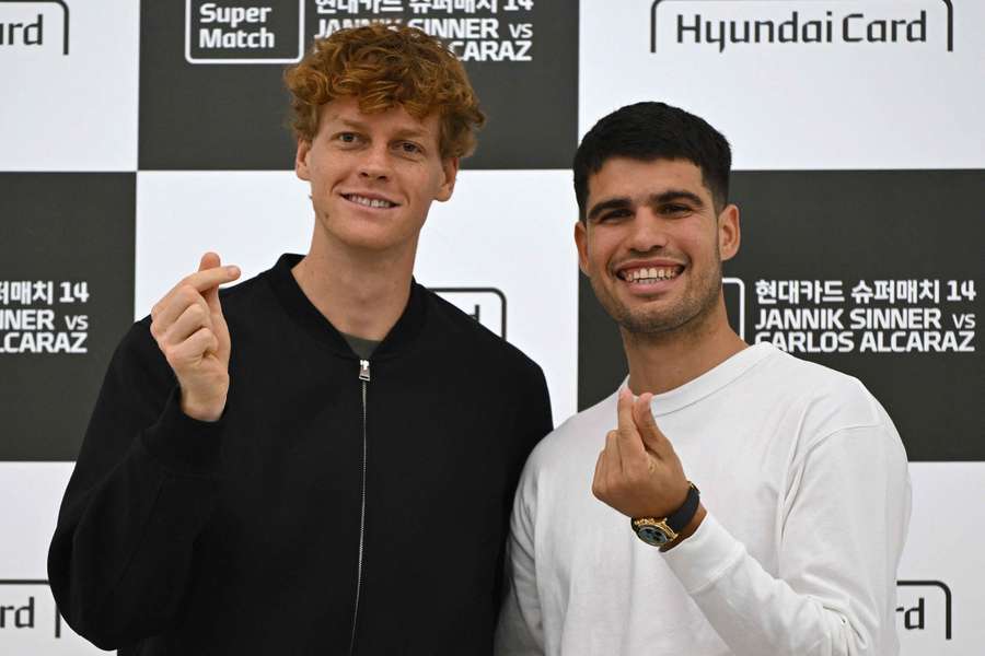 Sinner et Alcaraz à Séoul ce vendredi. Sinner et Alcaraz à Séoul ce vendredi.
