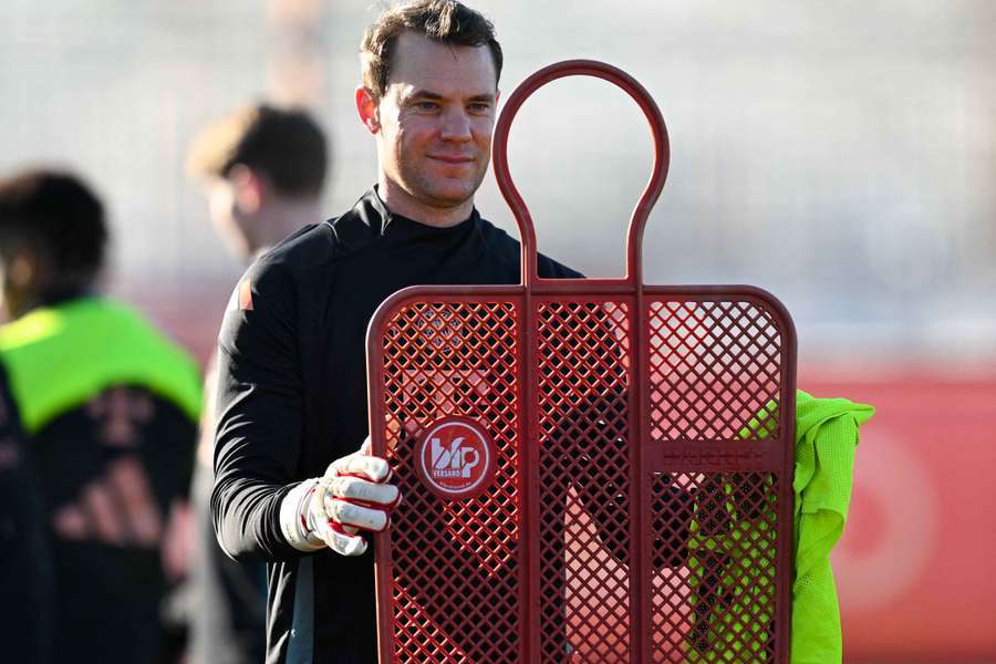 Manuel Neuer à l'entraînement début-janvier.