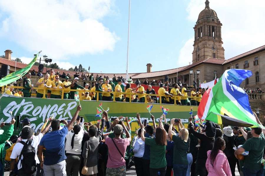 Les célébrations du peuple sud-africain avec son équipe.