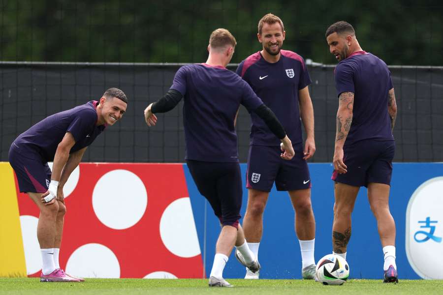 England's players attend a MD-1 training session at the team's base camp in Blankenhain