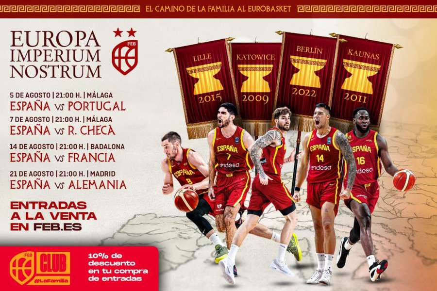 Calendario de partidos de España de preparación para el Eurobasket 2025