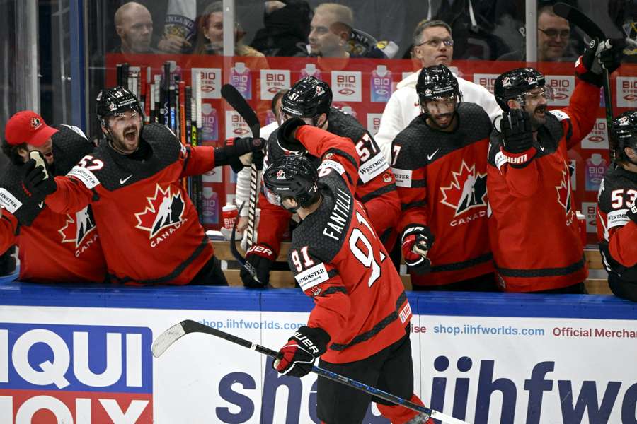 Fantilli celebrates helping Canada retake the lead