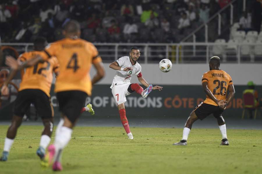 Hakim Ziyech in actie tegen Zambia