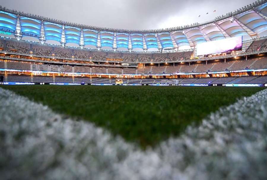 Pohled na Optus Stadium v Perthu