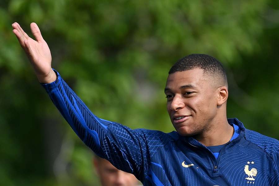 Kylian Mbappe trains with his France teammates as his future at Paris Saint-Germain appears highly uncertain