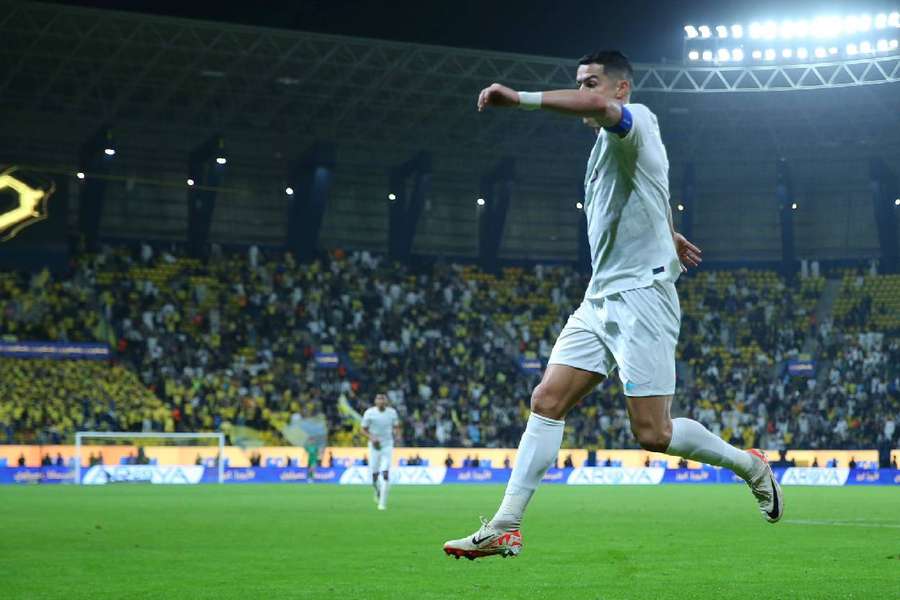 Ronaldo celebrates scoring in the match